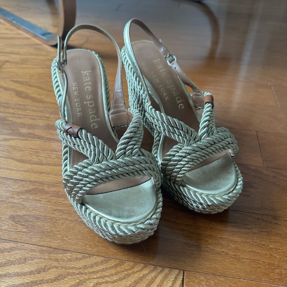 Kate Spade Gold Braided Rope Platforms - Picture 4 of 10